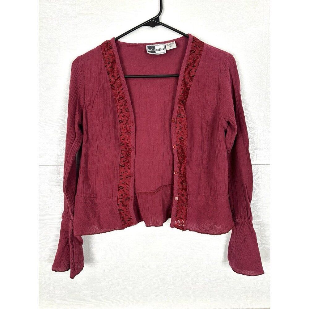 Hokus Pokus cardigan sweater Size Medium Red
